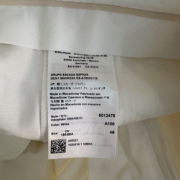 NWT $325 Escada White Theophani Short Size 46/US 16 - Picture 5 of 7